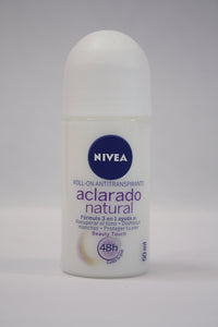 Caja Desodorante Roll On Nivea Aclarado Natural Beauty de 50 ml con 12 piezas - Beiersdorf-Detergentes-Beierdorf-4005808630646C-MayoreoTotal