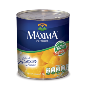 Caja Durazno Cubo Maxima Premium de 3 kilos con 6 piezas - Maxima-Conservas-Maxima-MayoreoTotal