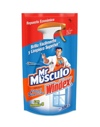 Caja Limpiador Mr Musculo Windex Vidrios Doy Pack de 500 ml con 12 Piezas - SC Johnson-Limpiador-SC Johnson-MayoreoTotal