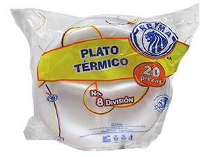 Caja Plato Jaguar No.8 Divisiones de 25 paquetes con 20 platos - Jaguar-Desechables-Jaguar-MayoreoTotal