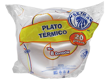 Caja Plato Jaguar No.8 Divisiones de 25 paquetes con 20 platos - Jaguar-Desechables-Jaguar-MayoreoTotal