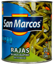 Cargar imagen en el visor de la galería, Caja Rajas Chiles de 2.8 kilos con 6 Latas - San Marcos-Chiles Enlatados-San Marcos-MayoreoTotal