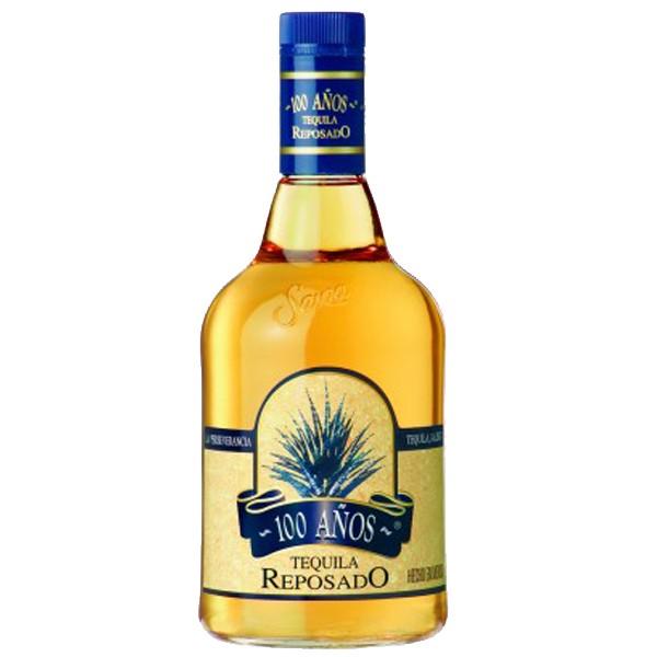 Caja Tequila 100 Años Azul Reposado con 24 botellas de 200 ml-Tequila-MayoreoTotal-MayoreoTotal