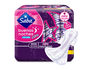 Caja toalla Saba buenas noches en 12 paquetes de 10 piezas - SCA-Toalla Femenina-SCA-MayoreoTotal