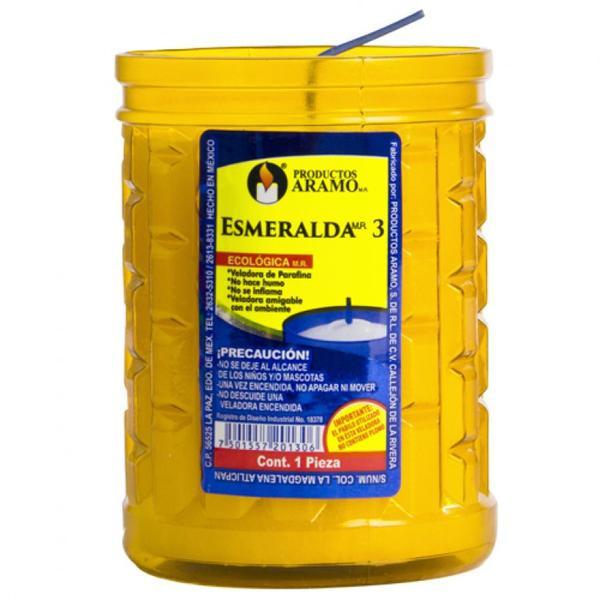 Caja Veladora Aramo Esmeralda No.3 de 12 piezas - Aramo-Veladoras-Aramo-MayoreoTotal