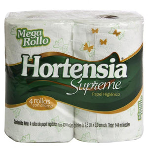 Colchón papel higiénico Hortensia Supreme Verde 24 paquetes de 4 rollos y 400 hojas - Fábrica de Papel San Francisco-Higienico-Fabrica de Papel San Francisco-MayoreoTotal