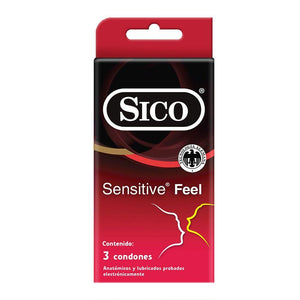 Condones Sico Sensitive Feel con 3 piezas-Condones-Sico-MayoreoTotal