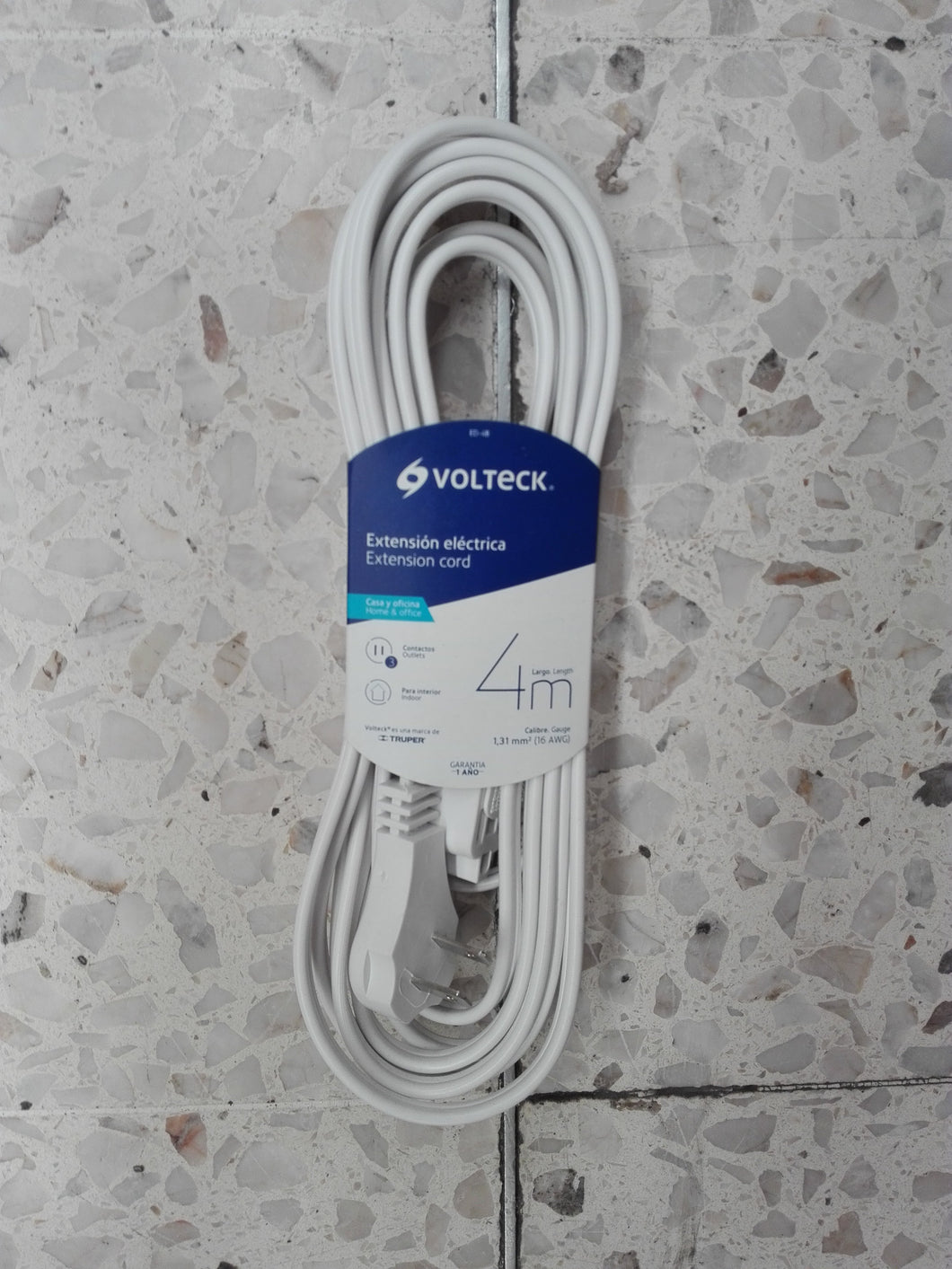 Extension electrica de 4 metros Volteck-Ferreteria-MayoreoTotal-MayoreoTotal