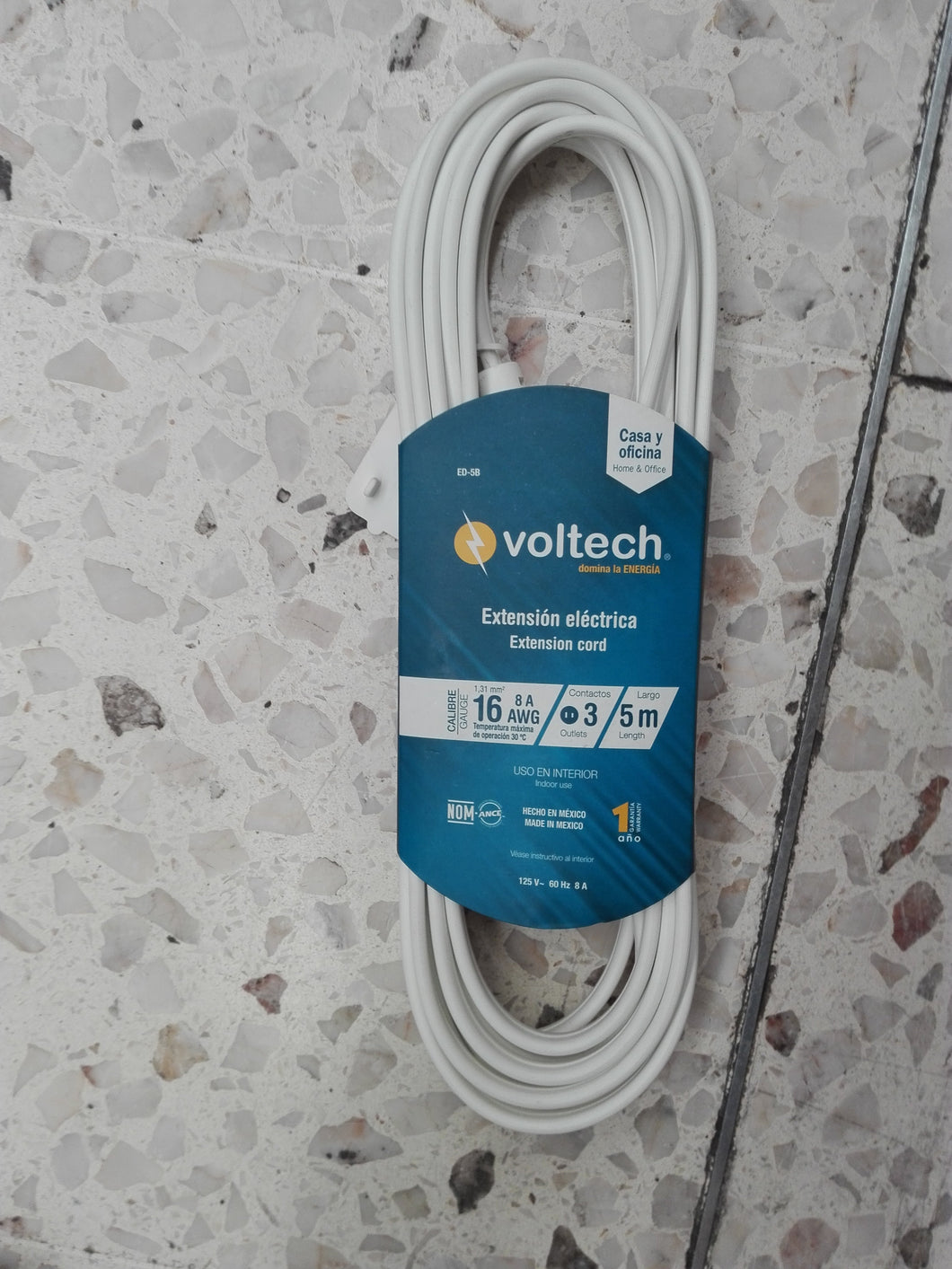 Extension electrica de 5 metros Volteck-Ferreteria-MayoreoTotal-MayoreoTotal