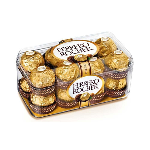 Media Caja Chocolates Ferrero Rocher con 10 bolsas de 16 piezas - Ferrero-Chocolates-Ferrero-MayoreoTotal
