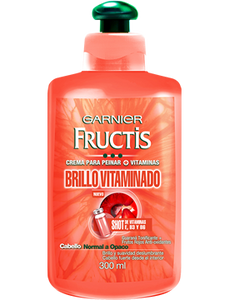 Media Caja Crema Para Peinar Fructis Brillo Vitamina de 300 ml con 6 Piezas - Garnier-Shampoo-Garnier-MayoreoTotal