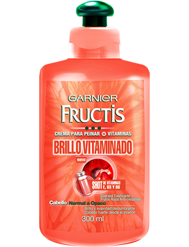Media Caja Crema Para Peinar Fructis Brillo Vitamina de 300 ml con 6 Piezas - Garnier-Shampoo-Garnier-MayoreoTotal