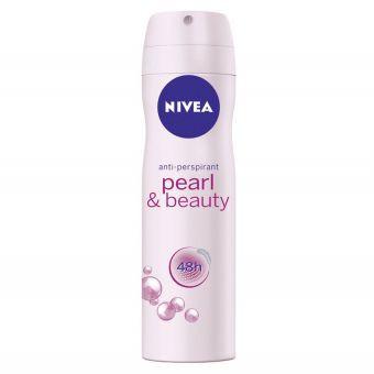 Media Caja Desodorante Aerosol Nivea Deo Mujer Pearl Beauty de 150 ml con 6 Piezas - Beiersdorf-Desodorantes-Beierdorf-MayoreoTotal