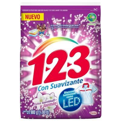 Media Caja Detergente 123 con suavizante de 900 grs con 10 piezas - Henkel-Detergentes-Henkel-MayoreoTotal