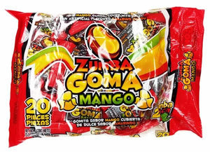 Media Caja Dulce Enchilado Zumba Goma Mango en 10 bolsas de 20 piezas 440gr - Zumba-Dulce Enchilado-Zumba-MayoreoTotal