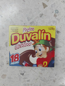 Media Caja Duvalin Bi sabor Avellana y Vainilla Joyco en 12 paquetes de 18 piezas - Joyco-Chocolates-Joyco-MayoreoTotal