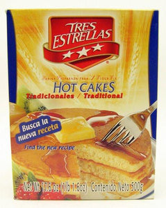 Media Caja Harina para Hot Cakes Tres Estrellas de 500 grs con 6 piezas - La Moderna-Harinas-La Moderna-MayoreoTotal