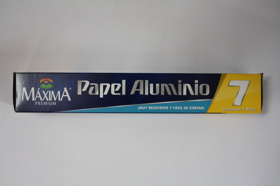 Media Caja Papel Aluminio Maxima de 7 mt con 12 piezas en 14 micras-Papel Aluminio-Maxima-823703800131-MayoreoTotal