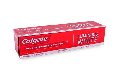 Media Caja Pasta Dental Colgate Luminous White de 75 ml con 24 piezas - Colgate Palmolive-Pasta Dental-Colgate Palmolive-MayoreoTotal