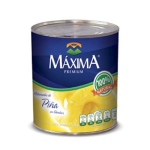 Media caja piña rebanada Premium de 800 grs con 12 piezas - Maxima-Almíbares-Maxima-MayoreoTotal