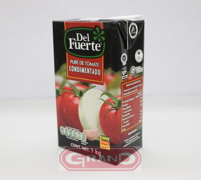 Media Caja Pure de Tomate Condimentado Tetrapak de 1 litro con 6 piezas - Del Fuerte - Herdez-Pure de Tomate-Herdez-MayoreoTotal