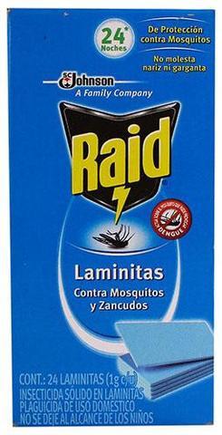 Media Caja Raid Laminitas Rep. con 12 Cajas, de 24 Piezas - S.C. Jonhson-Insecticidas-SC Johnson-MayoreoTotal