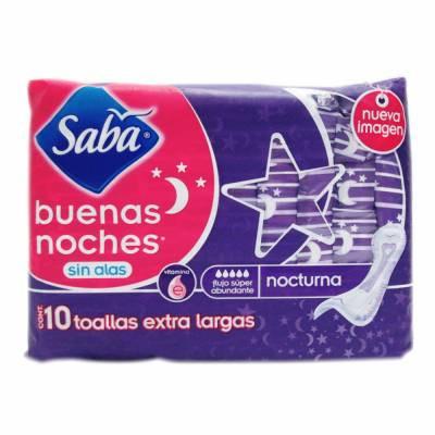 Media Caja toallas Saba Buenas Noches S/A en 8 paquetes con 10 piezas - SCA-Toalla Femenina-SCA-MayoreoTotal