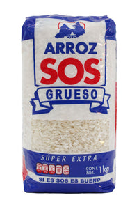 Paquete arroz SOS Super Extra de 1 kg con 12 piezas - Ipacpa-Arroz-Ipacpa-MayoreoTotal