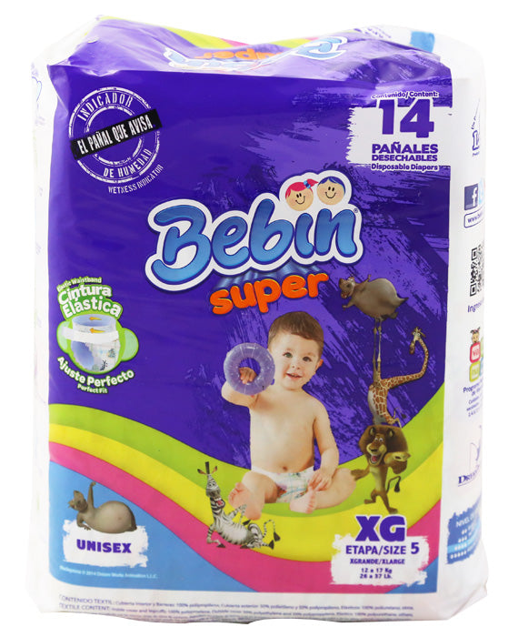 Caja pañal Bebin Super talla extra grande 6C/14P - SCG – MayoreoTotal